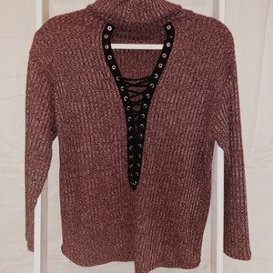 Lace up Neck sweater